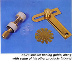 Kell's smaller honing guide with some of his other products